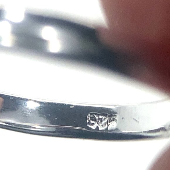 White Precious Opal .47ct Platinum Finish Solid 925 Sterling Silver Ring - Picture 3 of 7